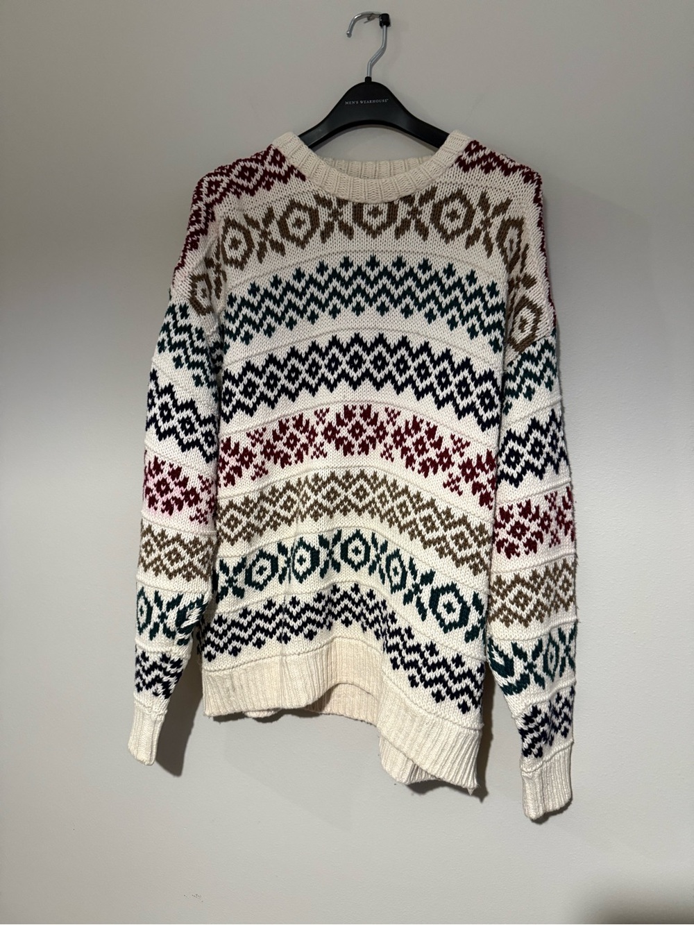 Vintage Lord Jeff 100% Cotton Fisherman Cable Knit Sweater in size Large